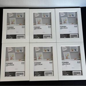6 IKEA FISKBO 4x6 in Matte WHITE Picture Frame Wide Edge Portrait or Landscape
